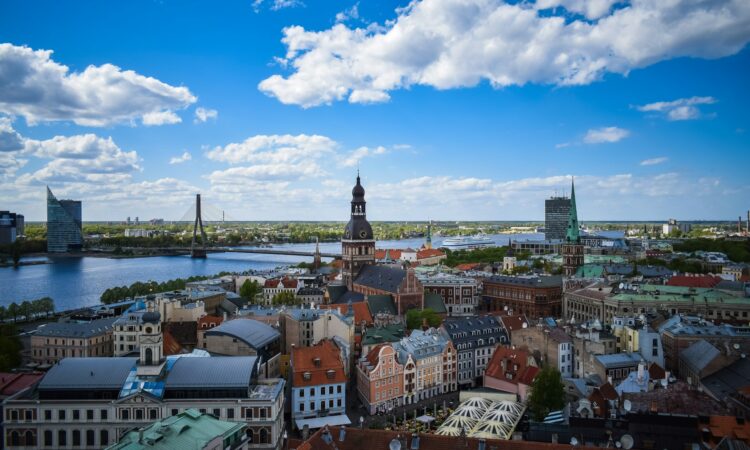 A picture from above of Riga, the capital of Latvia