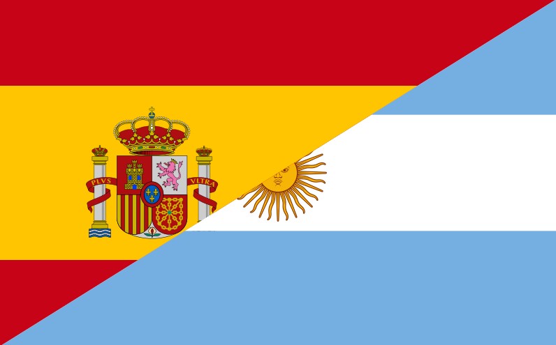 Spain and Argentina flags